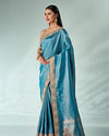 Mohey Women Green Silk Banarasi Saree with Hand Embroidery
