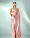 Mohey Women Pink Art Silk Saree with Hand Embroidery