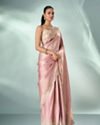 Mohey Women Pink Art Silk Saree with Hand Embroidery