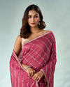 Mohey Women Pink Art Silk Saree with Stone Work