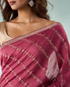 Mohey Women Pink Art Silk Saree with Stone Work