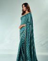 Mohey Women Sea Green Art Silk Saree with Print & Stone Work