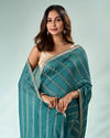 Mohey Women Sea Green Art Silk Saree with Print & Stone Work