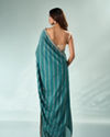 Mohey Women Sea Green Art Silk Saree with Print & Stone Work