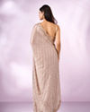 Mohey Women Cream Organza Saree with Cutdana Work