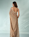 Mohey Women Fawn Organza Saree with Stone Work