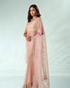 Mohey Women Light Pink Organza Saree with Cutdana Work