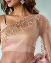 Mohey Women Light Pink Organza Saree with Cutdana Work
