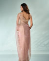 Mohey Women Light Pink Organza Saree with Cutdana Work