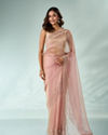Mohey Women Pink Organza Saree with Stone Work