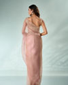 Mohey Women Pink Organza Saree with Stone Work