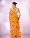 Mohey Women Mustard Yellow Georgette Saree with Zari Print