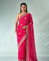 Mohey Women Pink Georgette Saree with Cutdana and Sequin Work