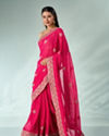 Mohey Women Pink Georgette Saree with Cutdana and Sequin Work