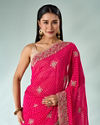 Mohey Women Pink Georgette Saree with Cutdana and Sequin Work