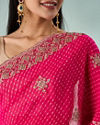 Mohey Women Pink Georgette Saree with Cutdana and Sequin Work