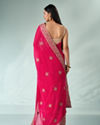 Mohey Women Pink Georgette Saree with Cutdana and Sequin Work