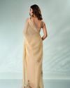 Mohey Women Cream Organza Saree with Print and Stone Work