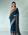 Mohey Women Blue Silk Saree with Zari Work