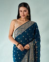 Mohey Women Blue Silk Saree with Zari Work