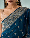 Mohey Women Blue Silk Saree with Zari Work