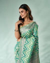 Mohey Women Sea Green Silk Saree with Weave Design