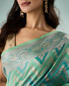 Mohey Women Sea Green Silk Saree with Weave Design