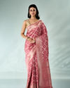Mohey Women Dusty Pink Silk Saree with Weave Design