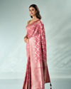Mohey Women Dusty Pink Silk Saree with Weave Design
