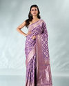 Mohey Women Lilac Silk Saree with Weave Design