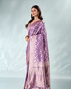 Mohey Women Lilac Silk Saree with Weave Design