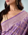 Mohey Women Lilac Silk Saree with Weave Design