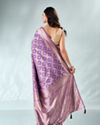 Mohey Women Lilac Silk Saree with Weave Design