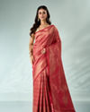 Mohey Women Pink Art Silk Saree with Weave