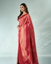 Mohey Women Pink Art Silk Saree with Weave