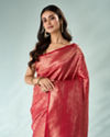 Mohey Women Pink Art Silk Saree with Weave