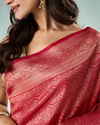 Mohey Women Pink Art Silk Saree with Weave