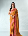Mohey Women Mustard Yellow Silk Saree with Weave
