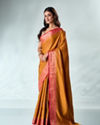 Mohey Women Mustard Yellow Silk Saree with Weave