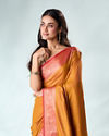 Mohey Women Mustard Yellow Silk Saree with Weave