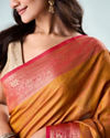 Mohey Women Mustard Yellow Silk Saree with Weave