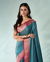 Mohey Women Green Silk Saree with Weave Design