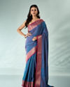 Mohey Women Yellow Silk Saree with Weave Design