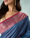 Mohey Women Yellow Silk Saree with Weave Design