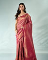 Mohey Women Pink Silk Saree with Weave Design