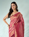 Mohey Women Pink Silk Saree with Weave Design