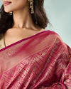 Mohey Women Pink Silk Saree with Weave Design