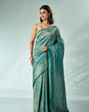 Mohey Women Green Silk Banarasi Saree with Weave Pattern