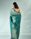 Mohey Women Green Silk Banarasi Saree with Weave Pattern