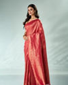 Mohey Women Pink Silk Saree with Weave Design